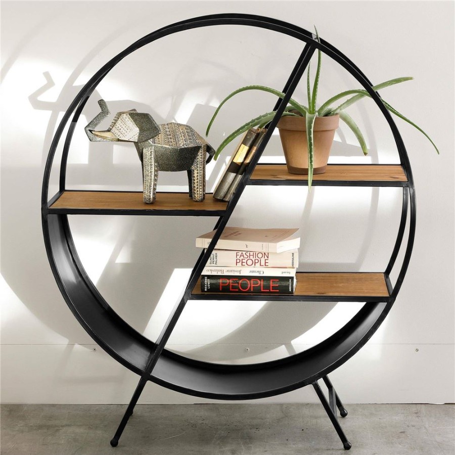 Becquet Meuble Rond Bois Et Metal | Rangement, Gain De Place