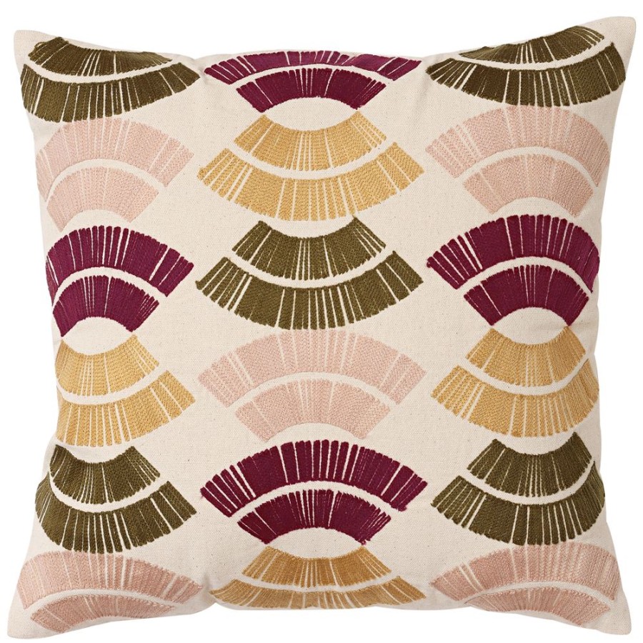 Becquet Coussin Broderie Geometrique Multicolore | Coussin, Housse De Coussin