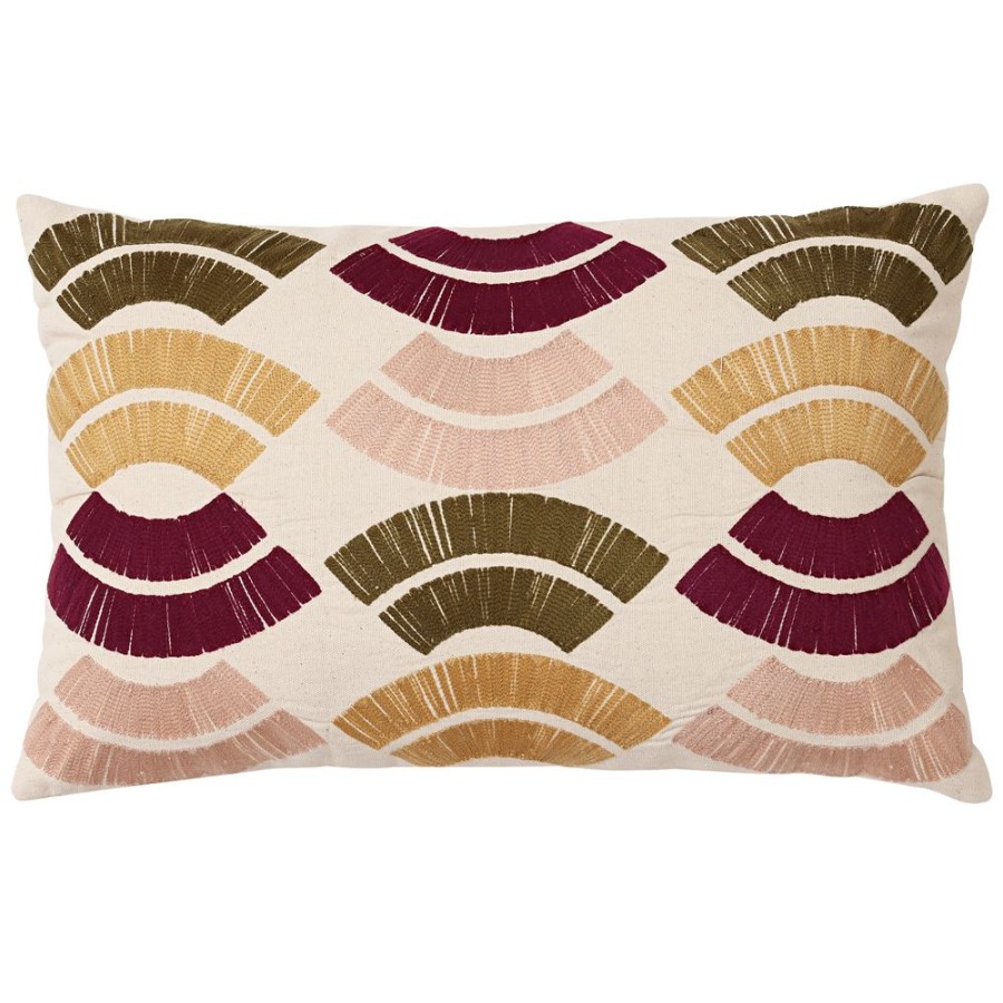 Becquet Coussin Broderie Geometrique Multicolore | Coussin, Housse De Coussin