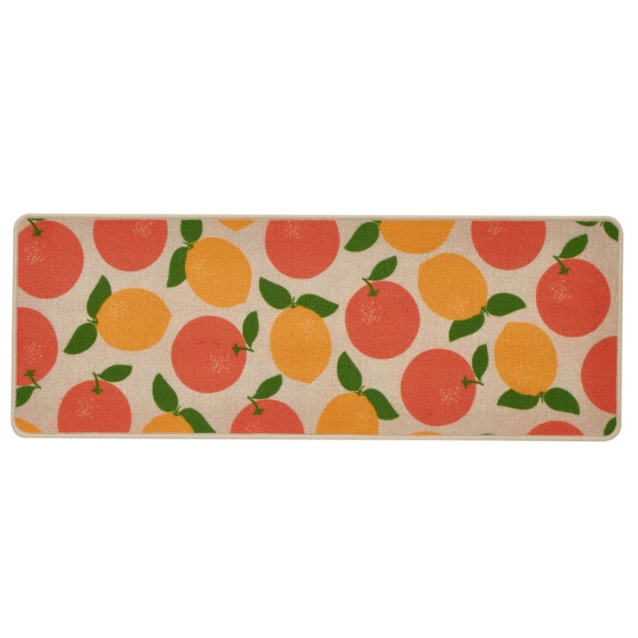 Becquet Tapis De Cuisine Decor Agrumes | Tapis D'Entree, Tapis De Cuisine